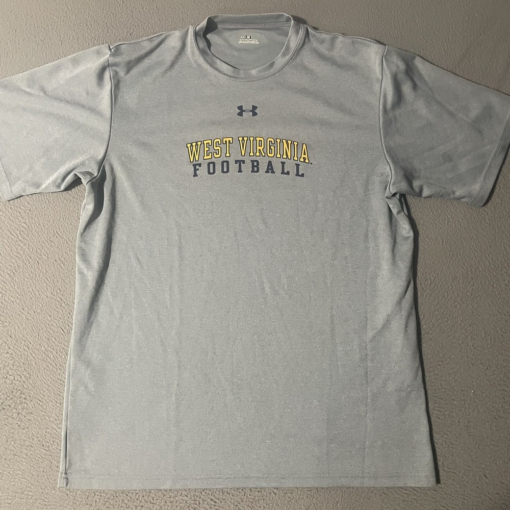 West Virginia Mountaineers Shirt Mens Medium Gray Short‎ Sleeve Under Armour